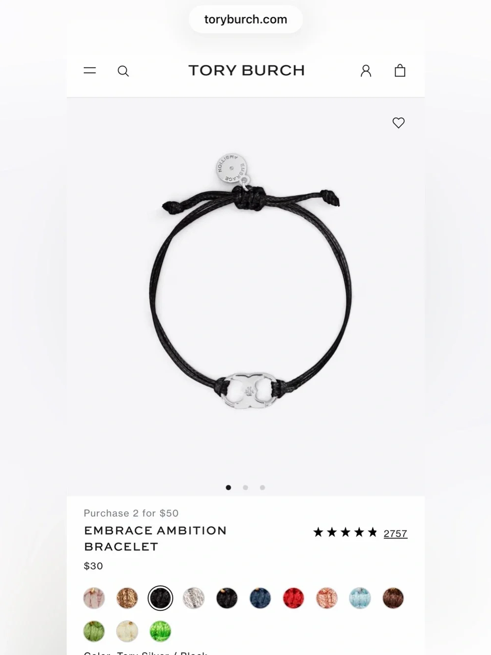 Tory Burch set of 3 /ELEANOR PAVÉ HINGED CUFF Silver/2 EMBRACE AMBITION BRACELET